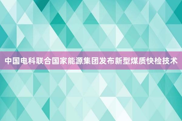 中国电科联合国家能源集团发布新型煤质快检技术