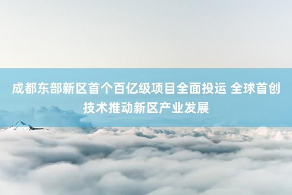 成都东部新区首个百亿级项目全面投运 全球首创技术推动新区产业发展