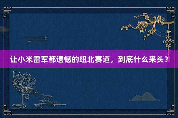 让小米雷军都遗憾的纽北赛道，到底什么来头？