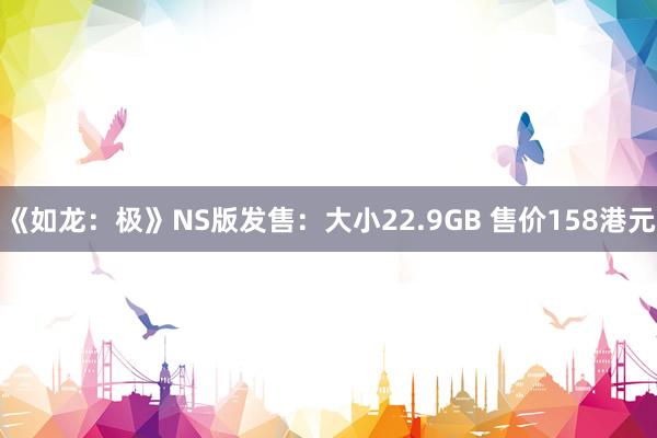 《如龙：极》NS版发售：大小22.9GB 售价158港元