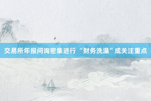 交易所年报问询密集进行 “财务洗澡”成关注重点