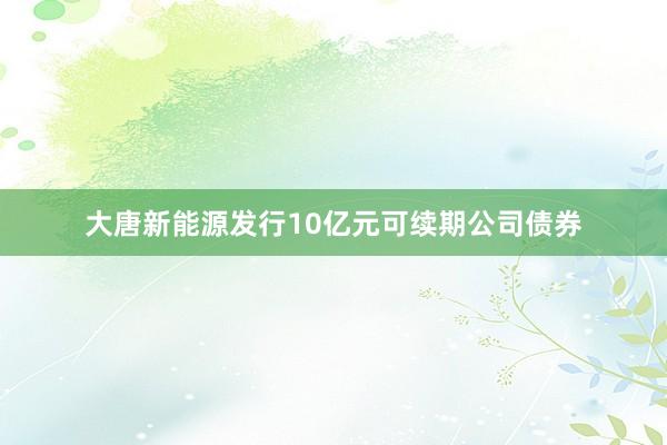 大唐新能源发行10亿元可续期公司债券